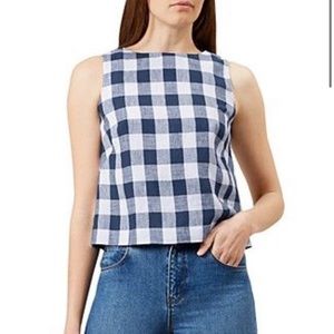 Hobbs London Gingham Linen Crop Top